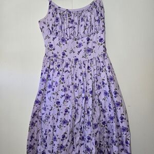 Elegant Purple Floral Women's Dress